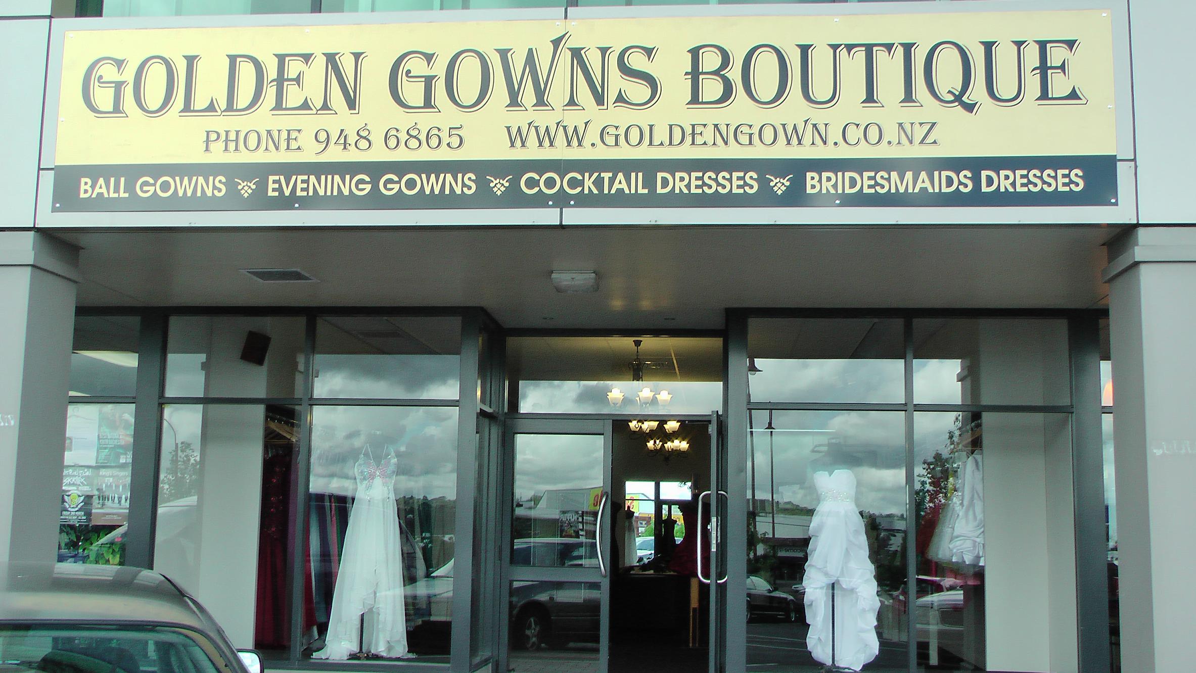 Entrance of Golden Gown Boutique