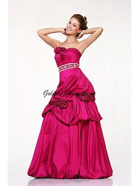 pink evening dress