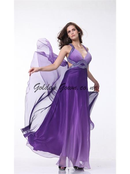 purple ball gown