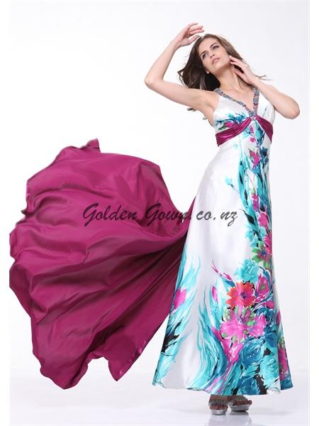 print ball gown