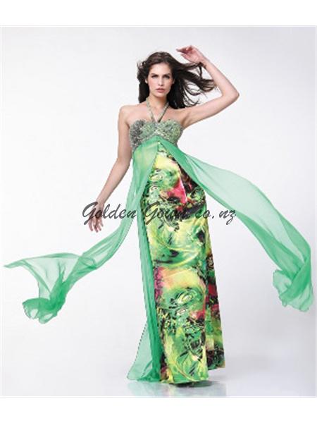 ball and evening dress in print