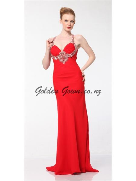 red evening and ball gown