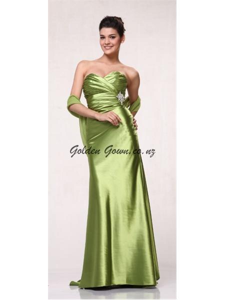 green ball or prom dress