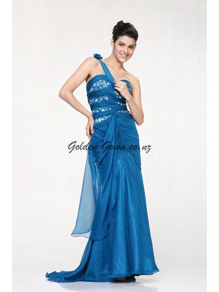 blue evening gown, blue ball dress