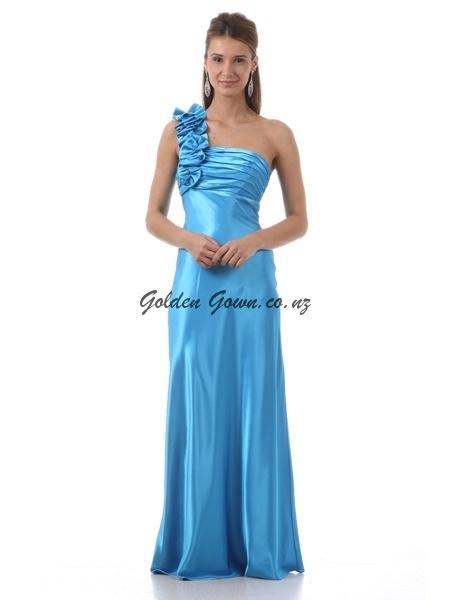blue evening gown
