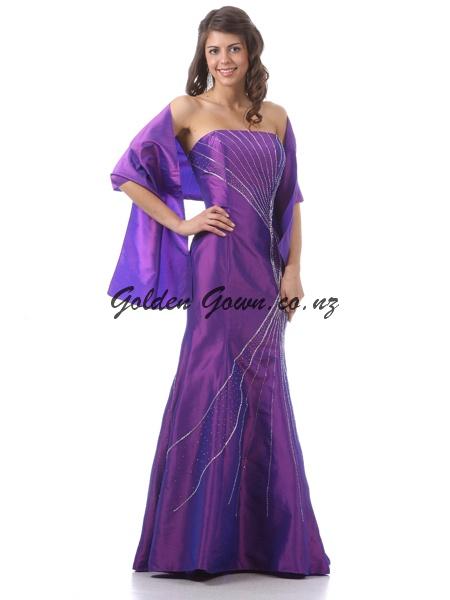purple ball gown