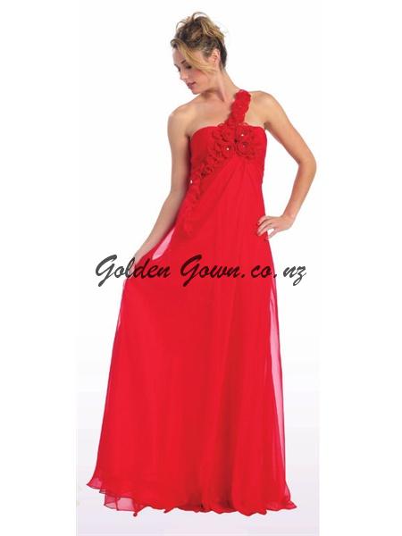red ball dress or evening gown
