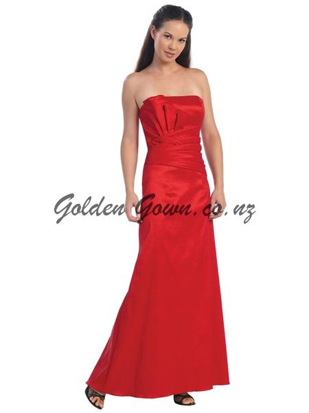 red evening dress, ball gown
