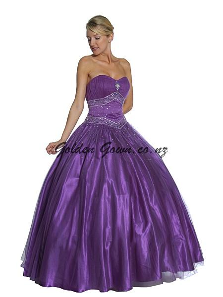 purple evening gown