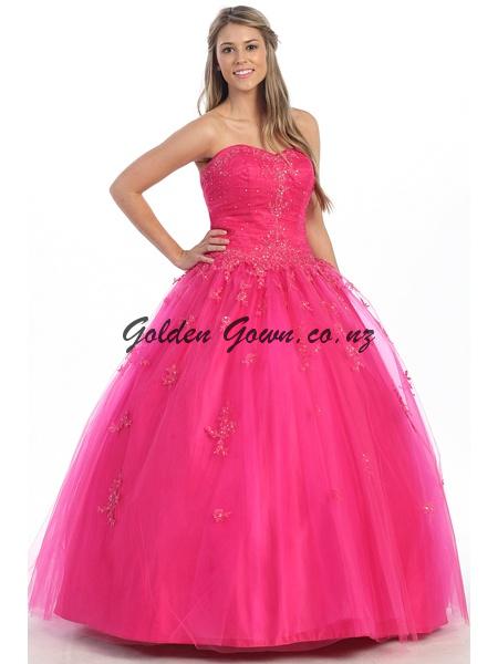 pink evening and ball dress